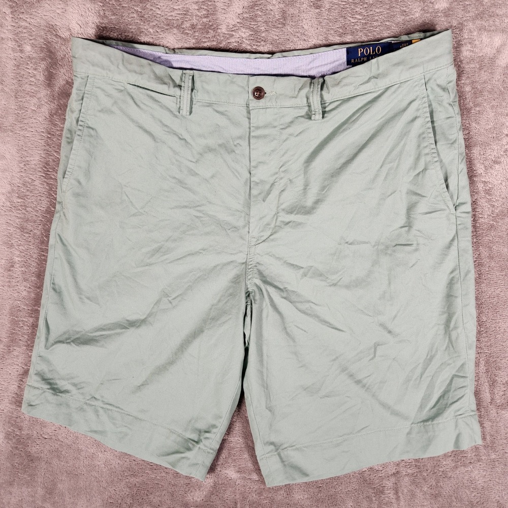Polo Ralph Lauren Chino Shorts Mens 34 Green Excellent Stretch Classic Fit